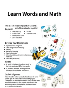 Kids alphabet number matching learning card game set with tray letter blocks educational toy