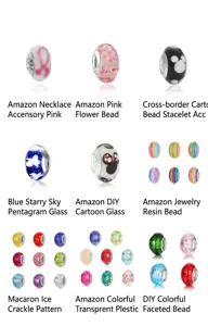 DIY glass and resin charm beads bracelet necklace jewelry making accessories assorted styles