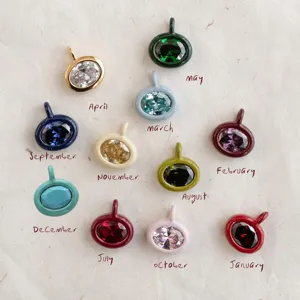 Detailed view of colorful oval crystal pendants with resin bezels, perfect for DIY jewelry.