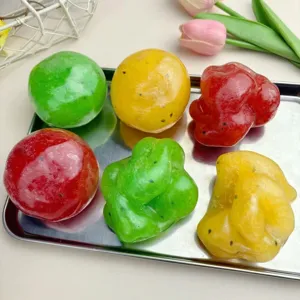 Jouet Squishy Smoothie aux Fruits Soulagement du Stress Sensoriel Pastèque Kiwi Pomme Fromage Forme Son Sable Jouet Fidget Doux