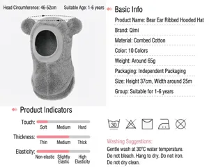 Niedliche Bärenohr Fleece Baby Sturmhaube Winter warme Mütze Detail Spezifikationen Info