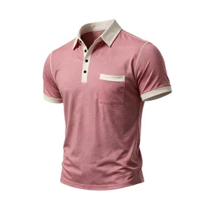 Polo Uomo Manica Corta Estiva Traspirante Collo Contrasto Taglia Forte Top Casual Mod