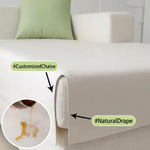 Waterproof sofa cushion detail showcasing natural drape and premium fabric texture.