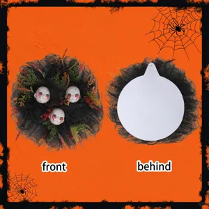 Guirnalda Halloween Horror Cráneo Sangriento Red Negra Decoración Fiesta Terrorífica