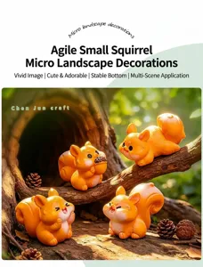 Mini schattige eekhoorn beeldjes voor microlandschap, tuindecoratie en DIY accessoires.