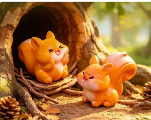 Schattige miniatuur eekhoorn figuren voor microlandschap, tuin DIY decoratie en kleine ornamenten.
