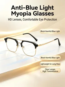 Modische Retro Halbrand Blaulichtfilter Brille für Herren, stylisches optisches Brillengestell.
