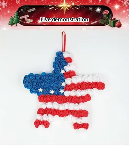 Giorno indipendenza americana stella ghirlanda rosso bianco blu decorazione