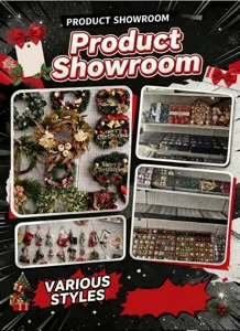 Christmas wreath and bauble ornaments set, festive holiday wall hanging and tree decor items.