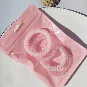 Candy color telephone wire hair ties set, spiral plastic hair ropes for daily styling and cute ponytails.