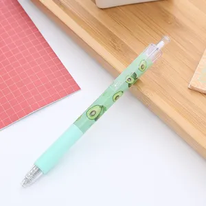 Simpatica penna gel retrattile con motivo di avocado per scuola e cancelleria ufficio.