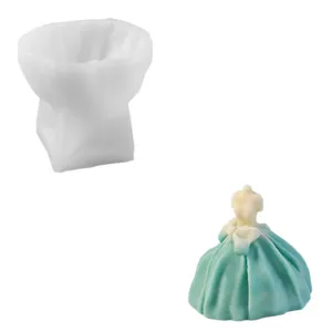 DIY large wedding dress silicone mold for handmade aromatherapy candles and wedding party decor
