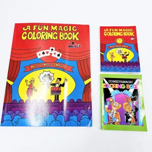 Magic coloring book set featuring fun cartoon magician and clown designs, perfect children toys and props.