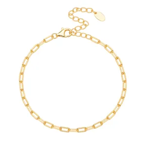 Minimalist gold paperclip chain bracelet stylish sterling silver everyday accessory main view