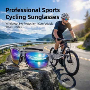 Occhiali Da Sole Sportivi Ciclismo Montatura PC Protezione UV400 Antivento Outdoor Guida Corsa Pesca Avvolgenti Leggeri
