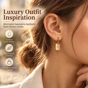 S925 sterling silver single diamond eight-pointed star drop earrings chic French minimalist jewelry