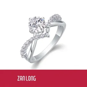 S925 Sterling Silver Moissanite Lab Grown Diamond V-Shaped Cross Ring Pave Rhinestone Jewelry For Women Anniversary Gift
