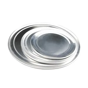 Set di teglie per pizza rotonde in acciaio inossidabile con bordo largo per cucina domestica