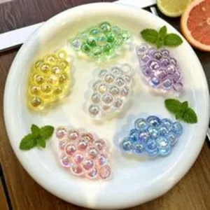 Colorful resin grape pendant charm cute keychain accessory sweet style aesthetic lovely item bag decor