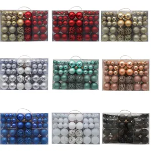 Set palline di Natale multicolore lucido opaco cavo appeso per decorazione albero