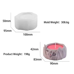 DIY silicone mold for Halloween bat candle holder, resin and plaster casting tool with sizes.