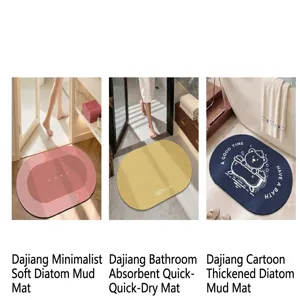 Tapis de bain absorbant en terre de diatomée pour salle de bain, sol molleneux sur sol.