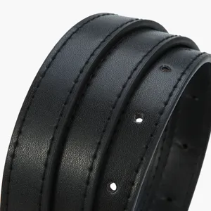Vrouwen zwarte lederen riem casual minimalistisch jeans riem hoofdaanzicht mooi