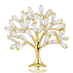 Spilla Albero dei Soldi in Lega Zirconia Elegante Corsage Spilla da Risvolto Accessori per Gioielli da Donna