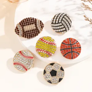 Mode Alliage Strass Ballon de Sport Broche Épingle Basketball Football Baseball Rugby Vêtements Sac Bijoux Décoratifs