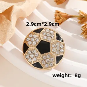 Élégante broche strass forme football métal brillant cristal mode accessoires habillés