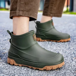 Men's short rain boots waterproof non-slip outdoor work fishing shoes fashionable new