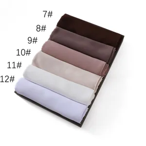 Macaron color pearl chiffon long scarf detail showing multiple shades for travel commuting.