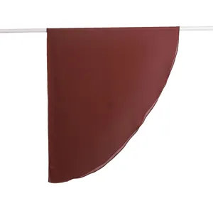 Sciarpa scialle in chiffon semi-circolare bordeaux unito, design drappeggiato leggero trasparente.