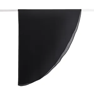 Elegante scialle sciarpa semicircolare in chiffon nero tinta unita accessorio donna