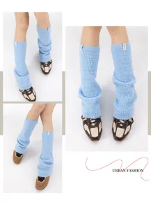 Gemütliche gestrickte Stulpen für Damen Winter dicke warme Boot Cuffs einfarbige Socken