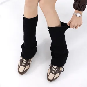 Koreanische dicke gerippte Strick Beinlinge einfarbige Winter warme dicke Socken für Damen