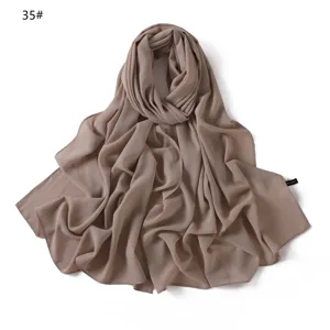 Foulard long hijab en mousseline uni elegant chaise drape pour femme voyage quotidien