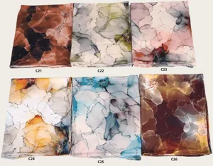 Écharpe longue en coton mercerisé imprimé cravate aquarelle châle de plage femme