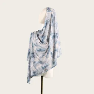Élégante écharpe modal tie-dye aquarelle pour femmes, long châle polyvalent et hijab.