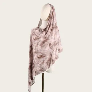 Élégant foulard hijab tie-dye aquarelle pour femmes, châle drapé élégant et turban.
