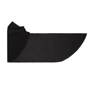 Hijab scintillante nero chiffon lino cristallo tesa morbida foulard comodo accessorio testa