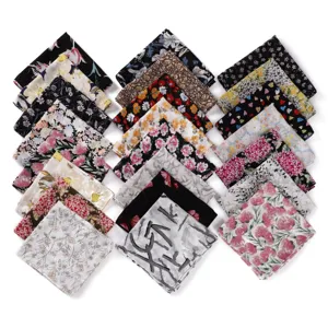 Foulard carre en mousseline de perle imprime floral elegant mode pour femmes 90cm