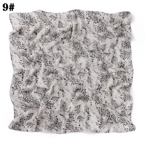 Foulard Carre Chiffon Imprime Floral 90cm Elegant Tour de Cou Chale pour Femme