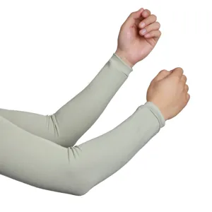 Close-up display of solid color breathable ice sleeves for outdoor sun protection detail