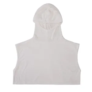 White sleeveless hooded dickey modal cotton fake collar layering piece for women commuters
