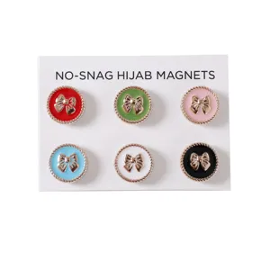 Set από 6 πολύχρωμους μαγνήτες hijab φιόγκος μαγνητικές καρφίτσες διακοσμητικά κουμπιά