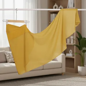 Gonna a portafoglio in chiffon brillante giallo, elegante sciarpa di tessuto trasparente.