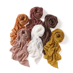 Foulard hijab in chiffon tinta unita con paillettes scintillanti, morbida sciarpa.