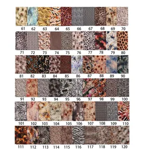 Leopard and snake print fabric scarf variant catalog swatch options numbered 61 to 120