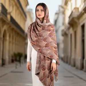 Élégante écharpe foulard en coton mercerisé avec motif aquarelle pour femmes mode.